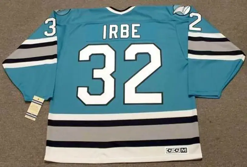 ARTURS IRBE San Jose Sharks 1993 CCM Vintage Throwback NHL Hockey Jersey 