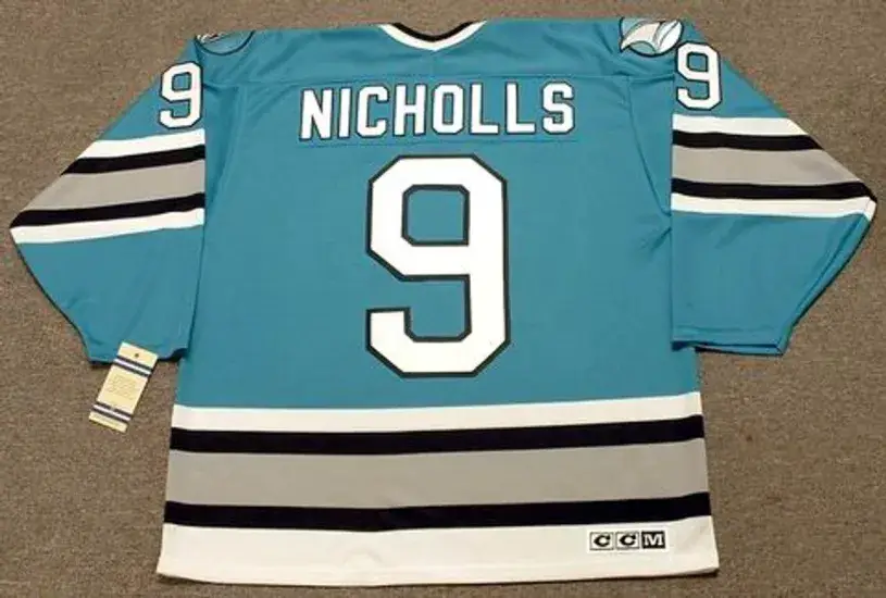BERNIE NICHOLLS San Jose Sharks 1997 CCM Vintage Throwback NHL Hockey Jersey 