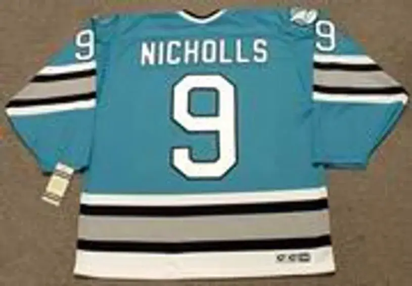 BERNIE NICHOLLS San Jose Sharks 1997 CCM Vintage Throwback NHL Hockey Jersey 