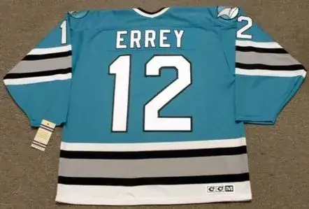 BOB ERREY San Jose Sharks 1993 CCM Vintage Throwback NHL Hockey Jersey 