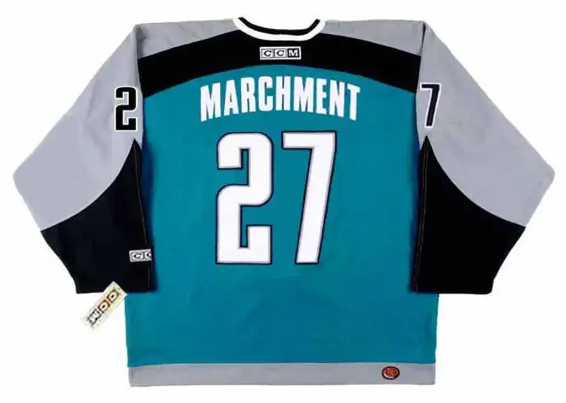 BRYAN MARCHMENT San Jose Sharks 2001 CCM Throwback NHL Home Hockey Jersey 