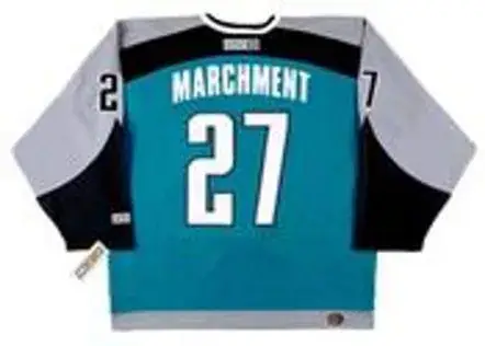 BRYAN MARCHMENT San Jose Sharks 2001 CCM Throwback NHL Home Hockey Jersey 