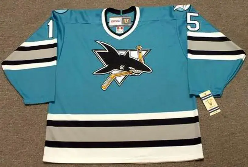 CRAIG JANNEY San Jose Sharks 1995 CCM Vintage Throwback NHL Hockey Jersey