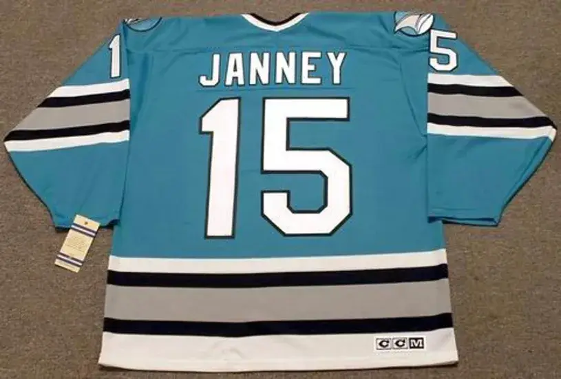 CRAIG JANNEY San Jose Sharks 1995 CCM Vintage Throwback NHL Hockey Jersey 