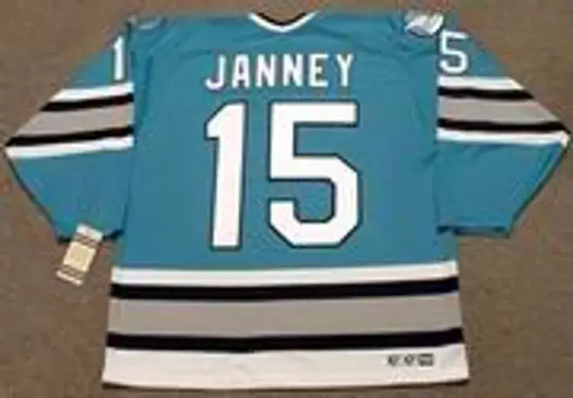 CRAIG JANNEY San Jose Sharks 1995 CCM Vintage Throwback NHL Hockey Jersey 