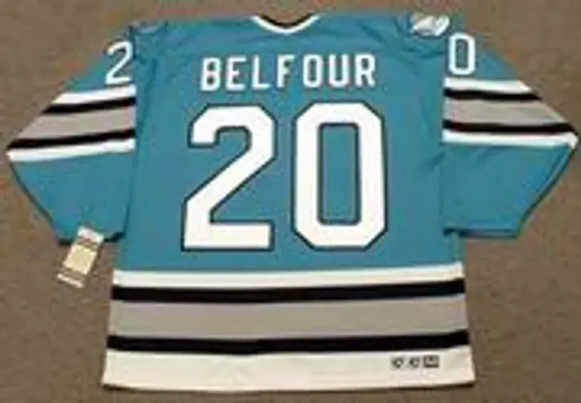 ED BELFOUR San Jose Sharks 1997 CCM Vintage Throwback NHL Hockey Jersey 