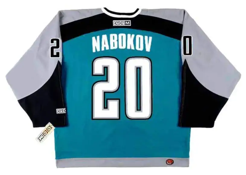 EVGENI NABOKOV San Jose Sharks 2002 CCM Throwback NHL Home Hockey Jersey 