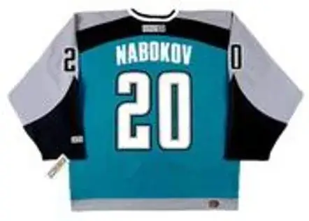 EVGENI NABOKOV San Jose Sharks 2002 CCM Throwback NHL Home Hockey Jersey 