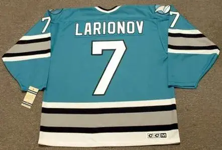 IGOR LARIONOV San Jose Sharks 1995 CCM Vintage Throwback NHL Hockey Jersey 