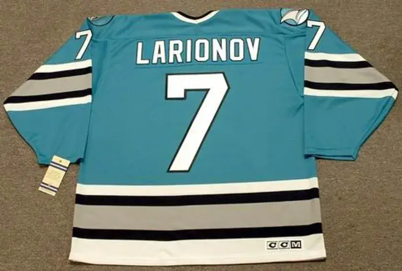 IGOR LARIONOV San Jose Sharks 1995 CCM Vintage Throwback NHL Hockey Jersey 