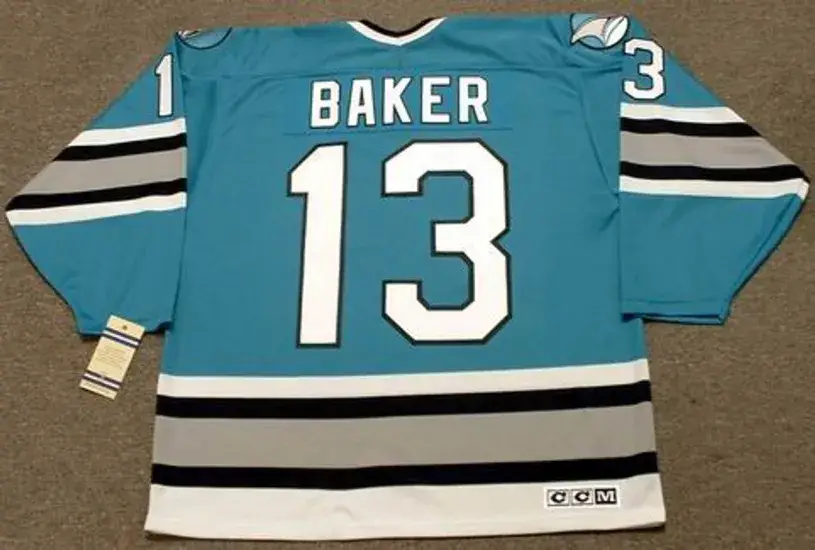 JAMIE BAKER San Jose Sharks 1995 CCM Vintage Throwback NHL Hockey Jersey 
