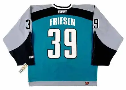 JEFF FRIESEN San Jose Sharks 1999 CCM Throwback NHL Home Hockey Jersey 