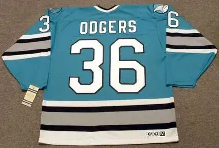 JEFF ODGERS San Jose Sharks 1995 CCM Vintage Throwback NHL Hockey Jersey 