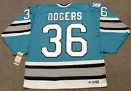 JEFF ODGERS San Jose Sharks 1995 CCM Vintage Throwback NHL Hockey Jersey 