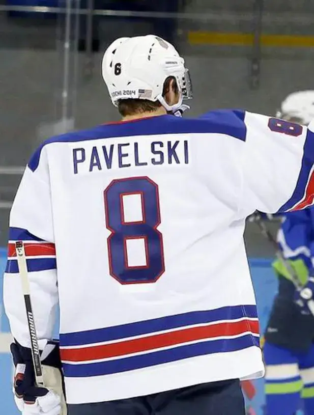 JOE PAVELSKI 2014 USA Nike Olympic Throwback Hockey Jersey 