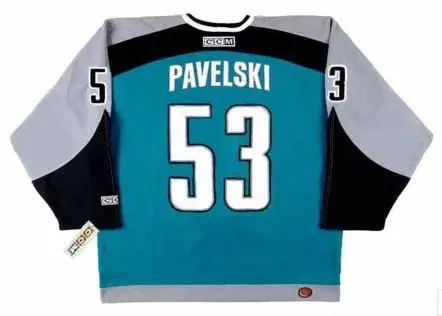 JOE PAVELSKI San Jose Sharks 2006 CCM Throwback NHL Home Hockey Jersey 
