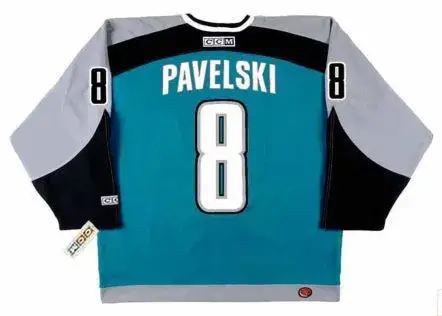 JOE PAVELSKI San Jose Sharks 2007 CCM Throwback NHL Home Hockey Jersey 