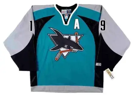 JOE THORNTON San Jose Sharks 2005 CCM Throwback NHL Home Hockey Jersey
