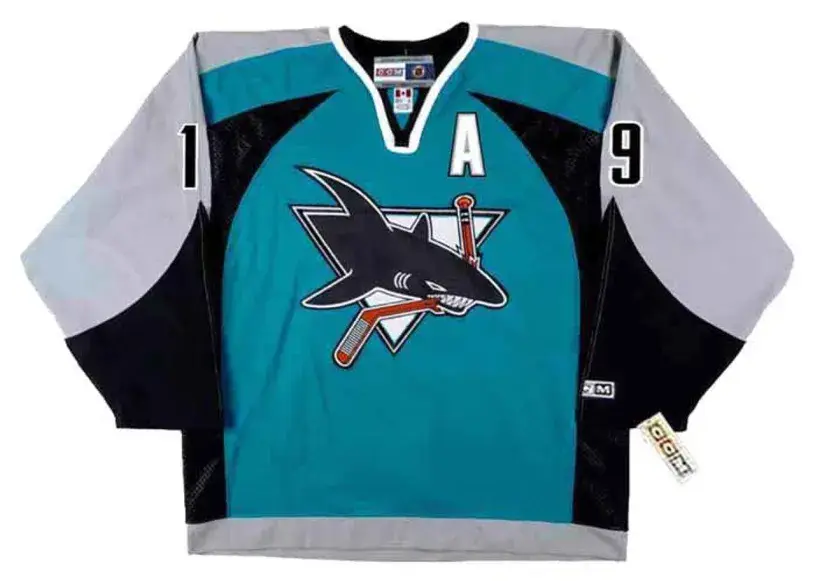 JOE THORNTON San Jose Sharks 2005 CCM Throwback NHL Home Hockey Jersey