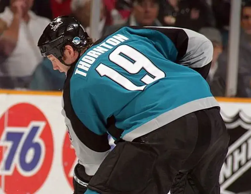 JOE THORNTON San Jose Sharks 2005 CCM Throwback NHL Home Hockey Jersey 