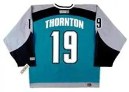JOE THORNTON San Jose Sharks 2005 CCM Throwback NHL Home Hockey Jersey 