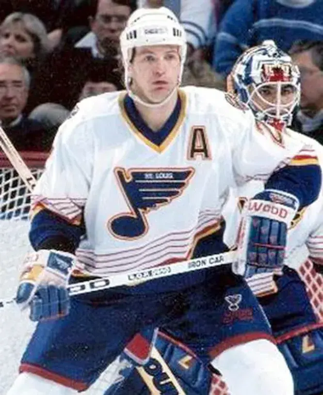AL MacINNIS St. Louis Blues 1996 Home CCM Throwback NHL Hockey Jersey 
