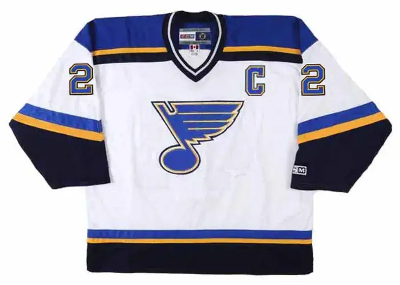 AL MacINNIS St. Louis Blues 2003 Away CCM Throwback NHL Hockey Jersey