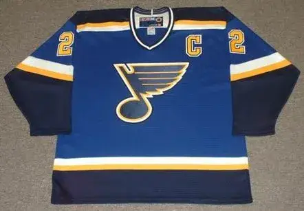 AL MacINNIS St. Louis Blues 2003 Home CCM Throwback NHL Hockey Jersey