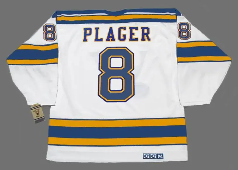 BARCLAY PLAGER St. Louis Blues 1973 CCM Vintage Throwback NHL Hockey Jersey 
