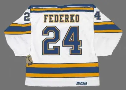 BERNIE FEDERKO St. Louis Blues 1978 CCM Vintage Throwback NHL Hockey Jersey 