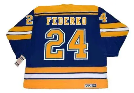 BERNIE FEDERKO St. Louis Blues 1980 CCM Vintage Throwback NHL Hockey Jersey 