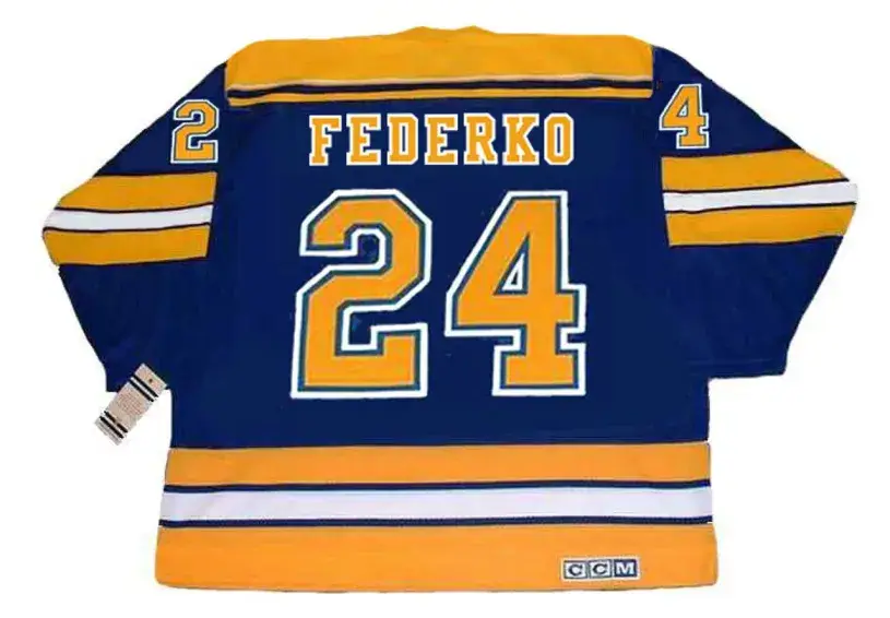 BERNIE FEDERKO St. Louis Blues 1980 CCM Vintage Throwback NHL Hockey Jersey 