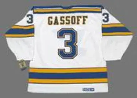 BOB GASSOFF St. Louis Blues 1975 CCM Vintage Throwback NHL Hockey Jersey 