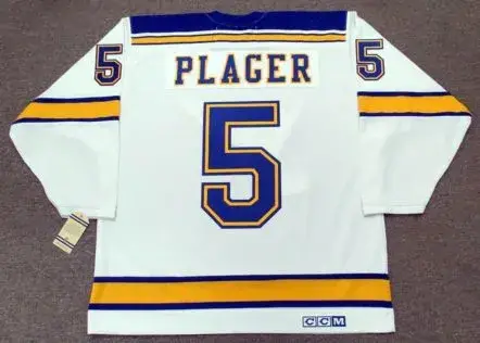 BOB PLAGER St. Louis Blues 1967 CCM Vintage Throwback Away NHL Hockey Jersey 