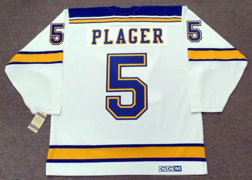 BOB PLAGER St. Louis Blues 1967 CCM Vintage Throwback Away NHL Hockey Jersey 