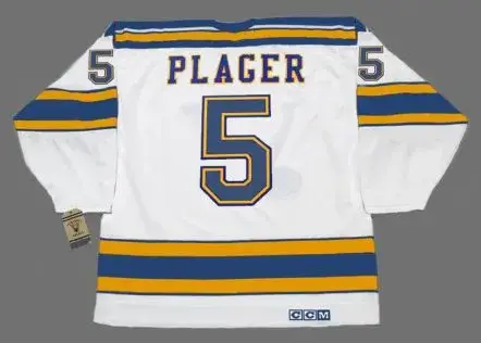 BOB PLAGER St. Louis Blues 1973 CCM Vintage Throwback NHL Hockey Jersey 