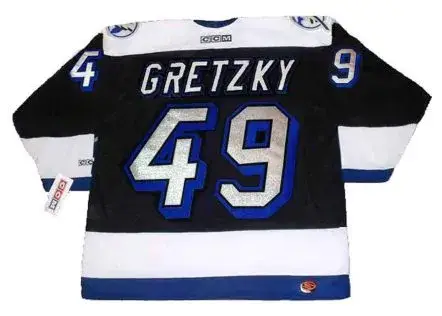 BRENT GRETZKY Tampa Bay Lightning 1993 Away CCM Throwback NHL Hockey Jersey 