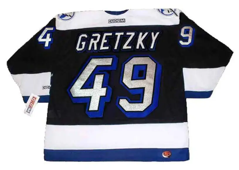 BRENT GRETZKY Tampa Bay Lightning 1993 Away CCM Throwback NHL Hockey Jersey 