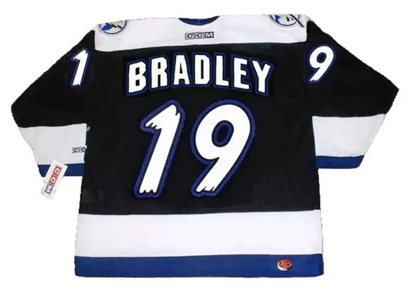 BRIAN BRADLEY Tampa Bay Lightning 1995 Away CCM Throwback NHL Hockey Jersey 
