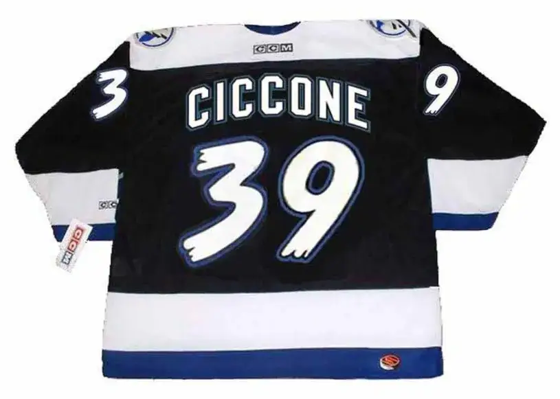 ENRICO CICCONE Tampa Bay Lightning 1994 Away CCM Throwback NHL Hockey Jersey 