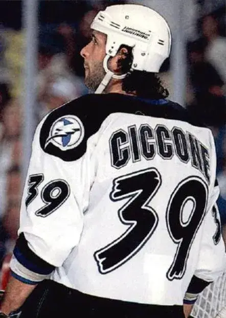 ENRICO CICCONE Tampa Bay Lightning 1994 Away CCM Throwback NHL Hockey Jersey 