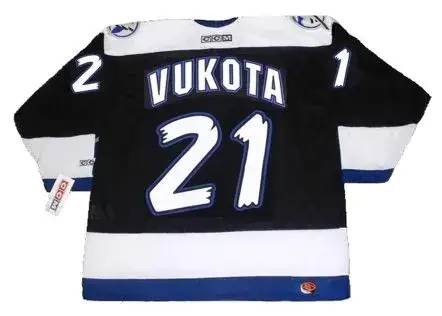 MICK VUKOTA Tampa Bay Lightning 1997 Away CCM Throwback NHL Hockey Jersey 