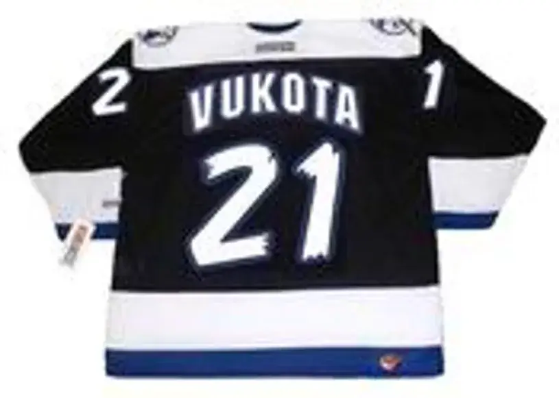 MICK VUKOTA Tampa Bay Lightning 1997 Away CCM Throwback NHL Hockey Jersey 