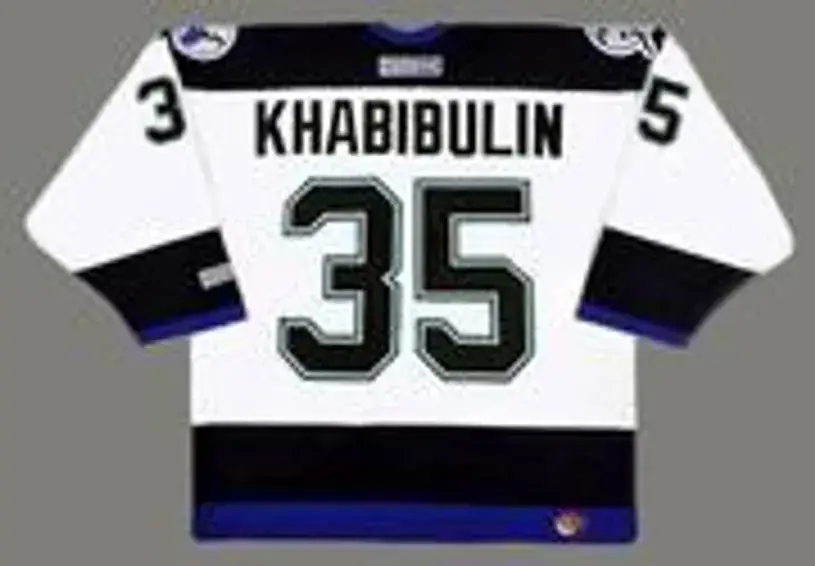 NIKOLAI KHABIBULIN Tampa Bay Lightning 2004 CCM Throwback Away NHL Jersey 