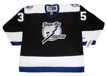 NIKOLAI KHABIBULIN Tampa Bay Lightning 2004 CCM Throwback Home NHL Jersey