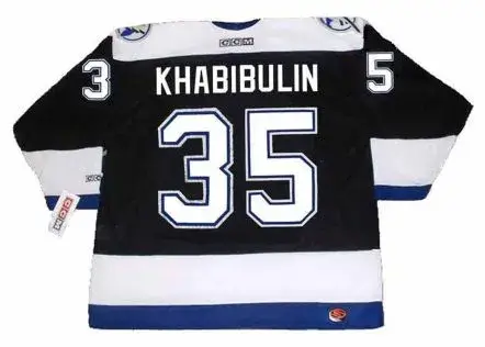 NIKOLAI KHABIBULIN Tampa Bay Lightning 2004 CCM Throwback Home NHL Jersey 