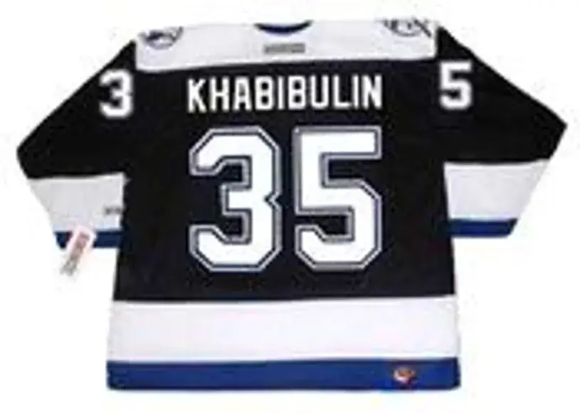 NIKOLAI KHABIBULIN Tampa Bay Lightning 2004 CCM Throwback Home NHL Jersey 