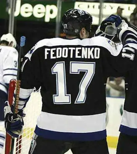 RUSLAN FEDOTENKO Tampa Bay Lightning 2004 Home CCM Throwback NHL Hockey Jersey 