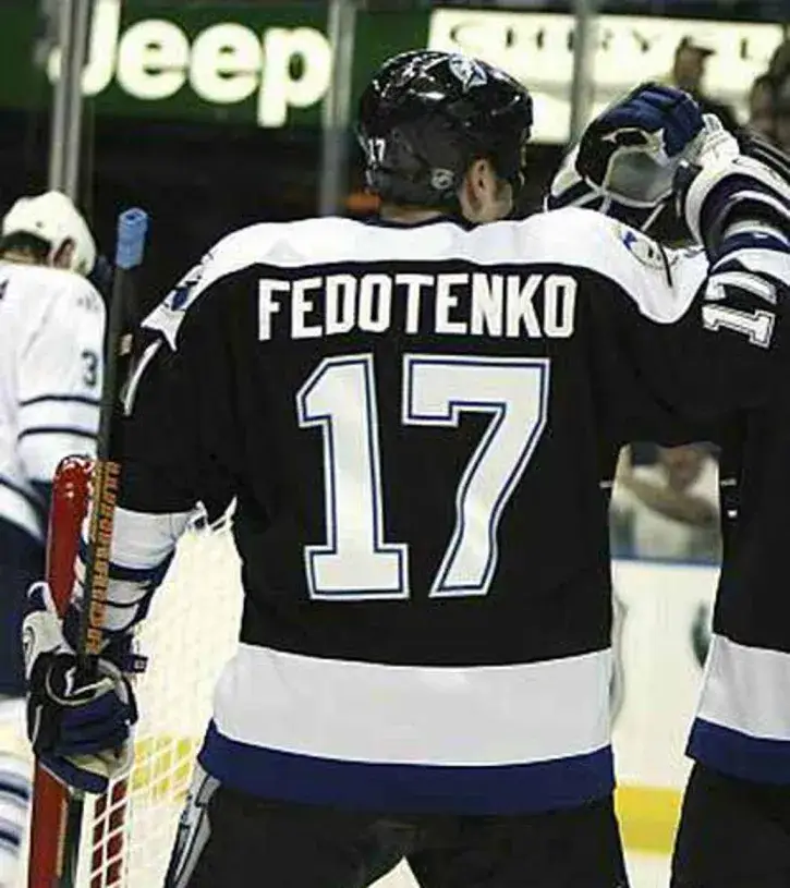RUSLAN FEDOTENKO Tampa Bay Lightning 2004 Home CCM Throwback NHL Hockey Jersey 