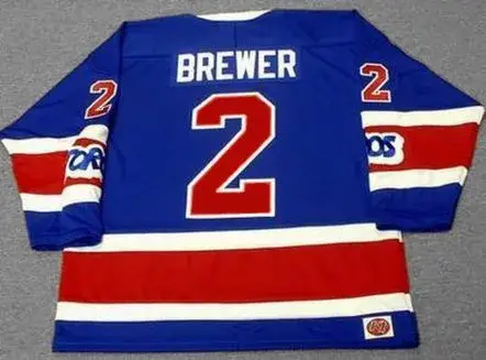CARL BREWER Toronto Toros 1973 WHA Throwback Hockey Jersey 